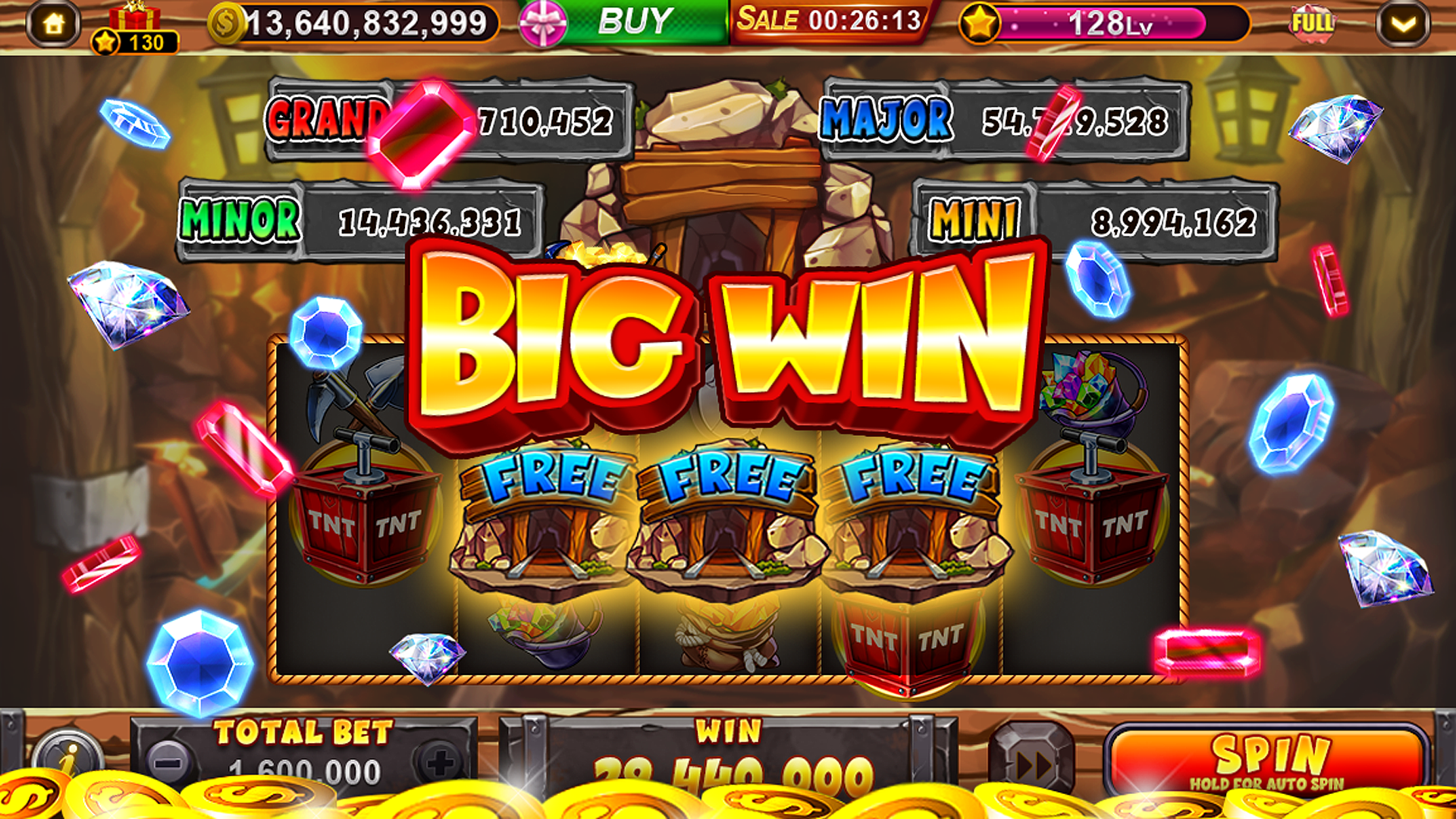 Ứng dụng ABC8: Giao diện game slot.